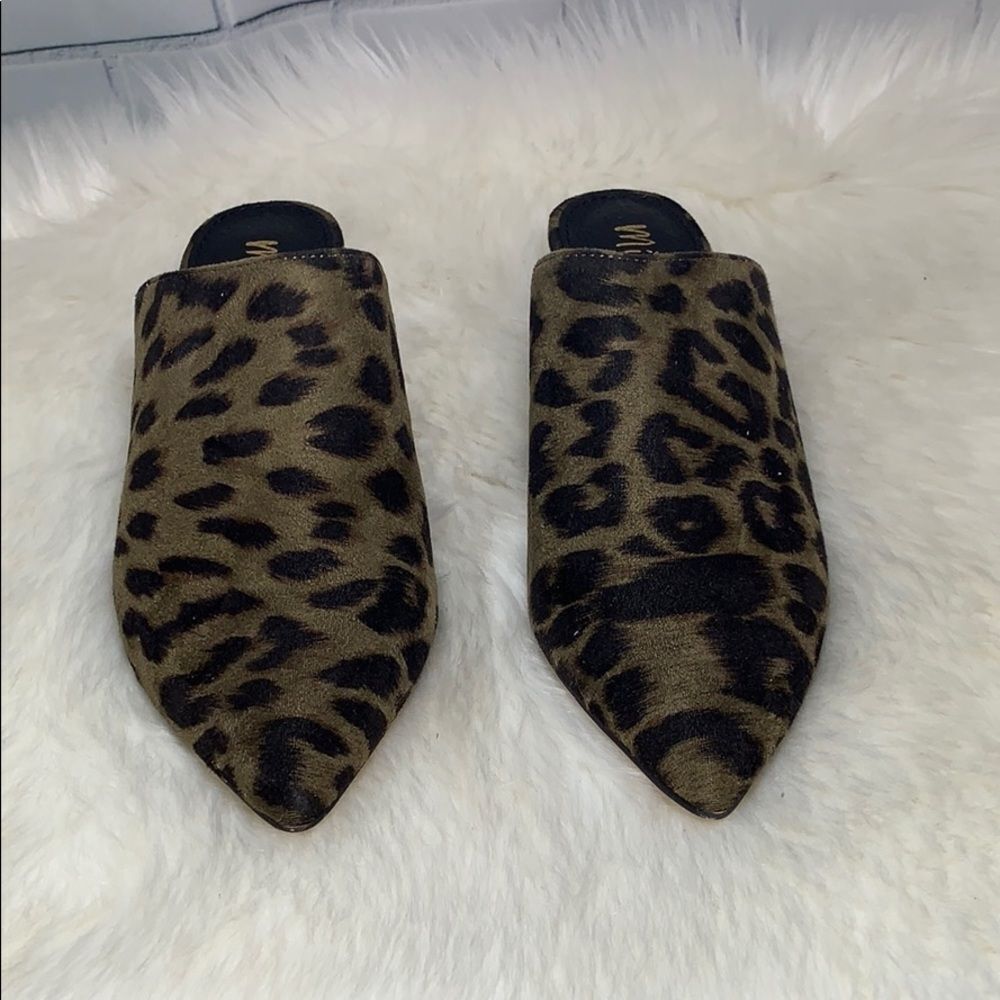 Anthro Mi.iM Leopard Print Suede Mules Sz 6.5‎ - Picture 2 of 6
